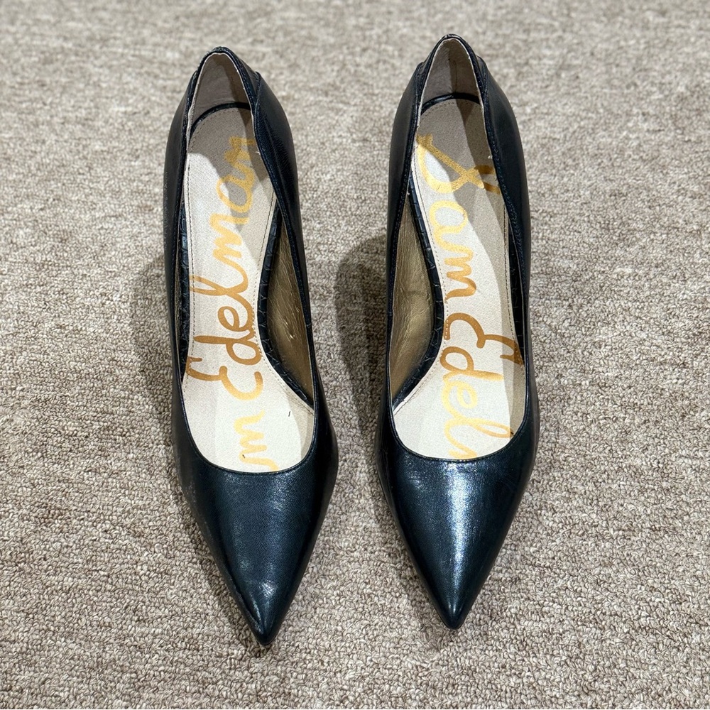Sam Edelman Black Pointed-Toe Heels